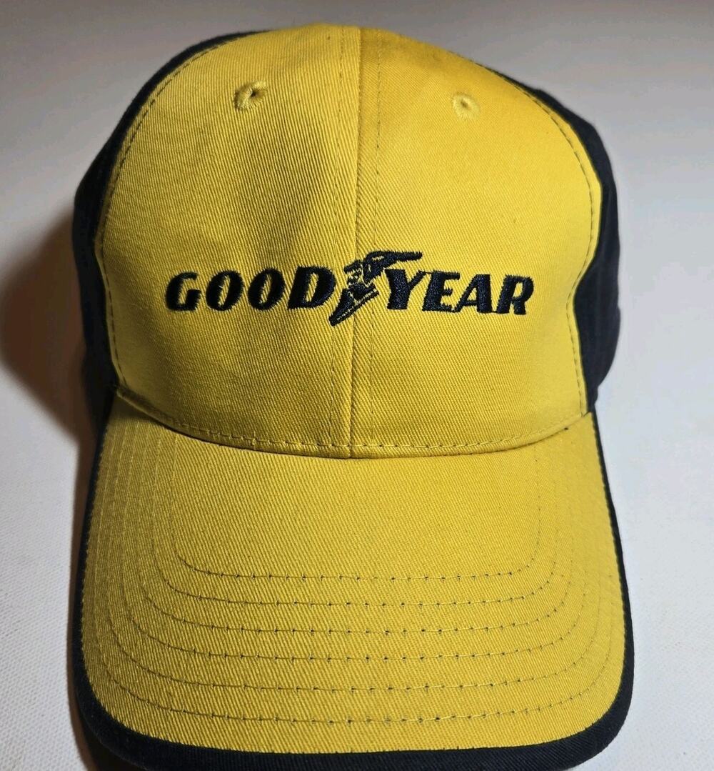 Goodyear Collection Hat – Yellow/Navy – Embroidered Wingfoot – Adjustable...